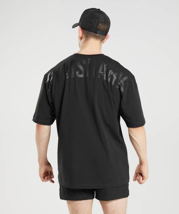 Panske Tricka Gymshark Power Čierne | CZ4901627